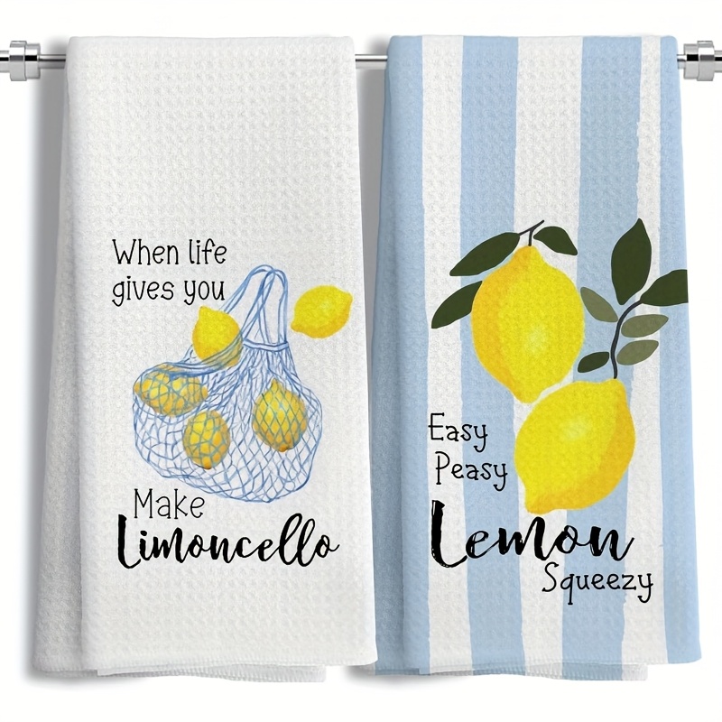 Kitchen Baking Decor - 2Pcs, Lemon Mesh Kitchen Towels, 40Cm*60Cm