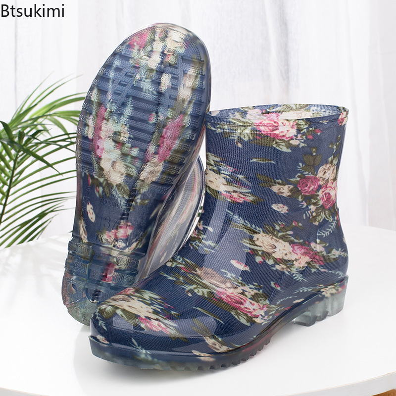 Kitchen Job - Fashion Women's Waterproof Rain Boots Warm