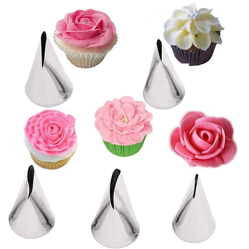 Kitchen Baking Decor - 5pcs Flower Tulips Rose Nozzle 5pcs