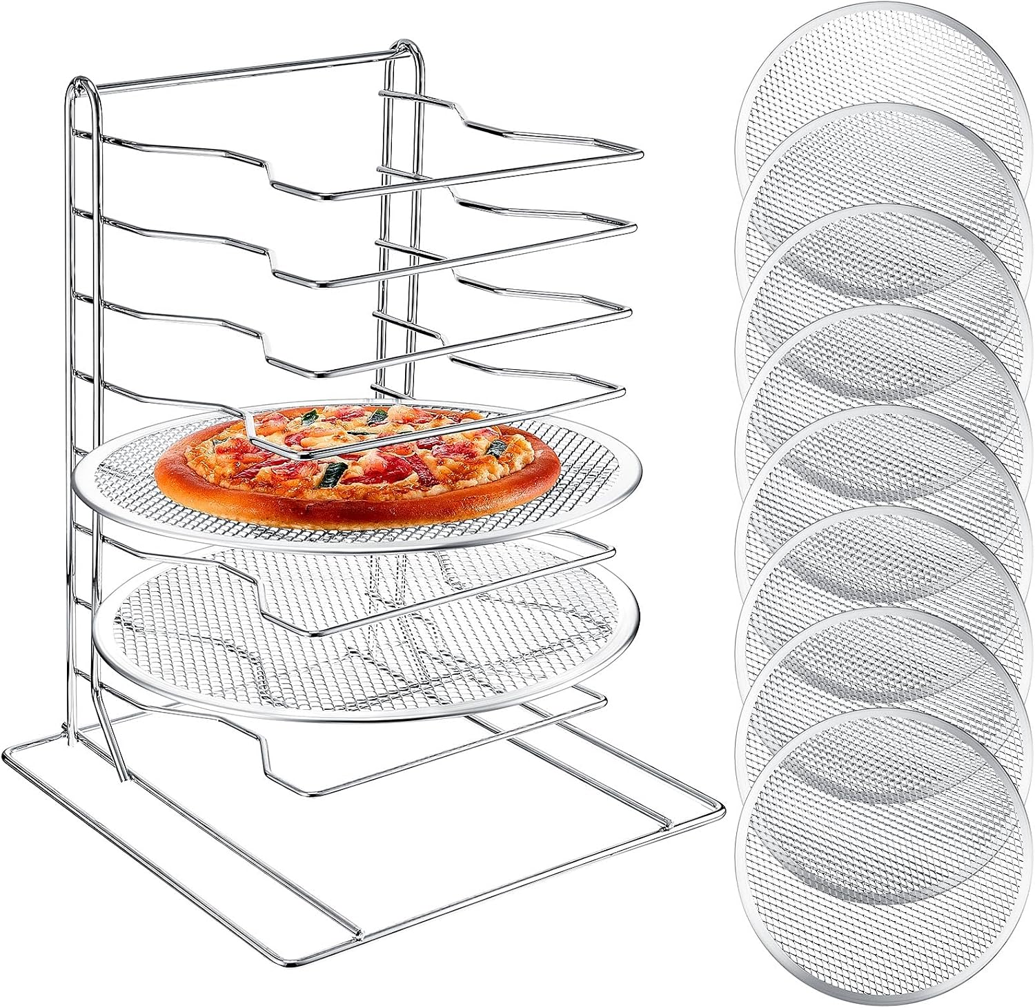 Pizza Rack 8 Tiered Stand With - Mini Kitchen Baking review and price