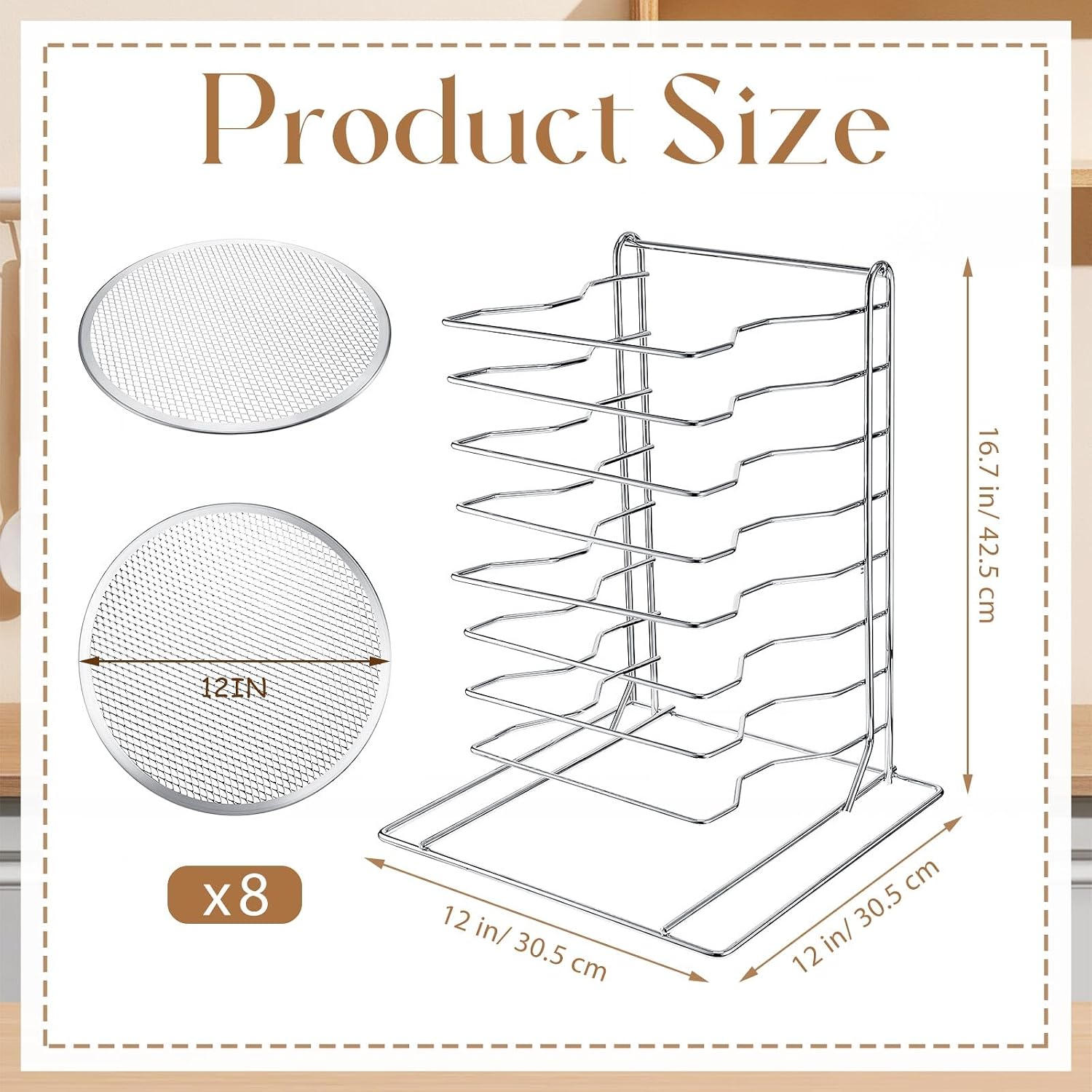 Pizza Rack 8 Tiered Stand With - Mini Kitchen Baking review and price
