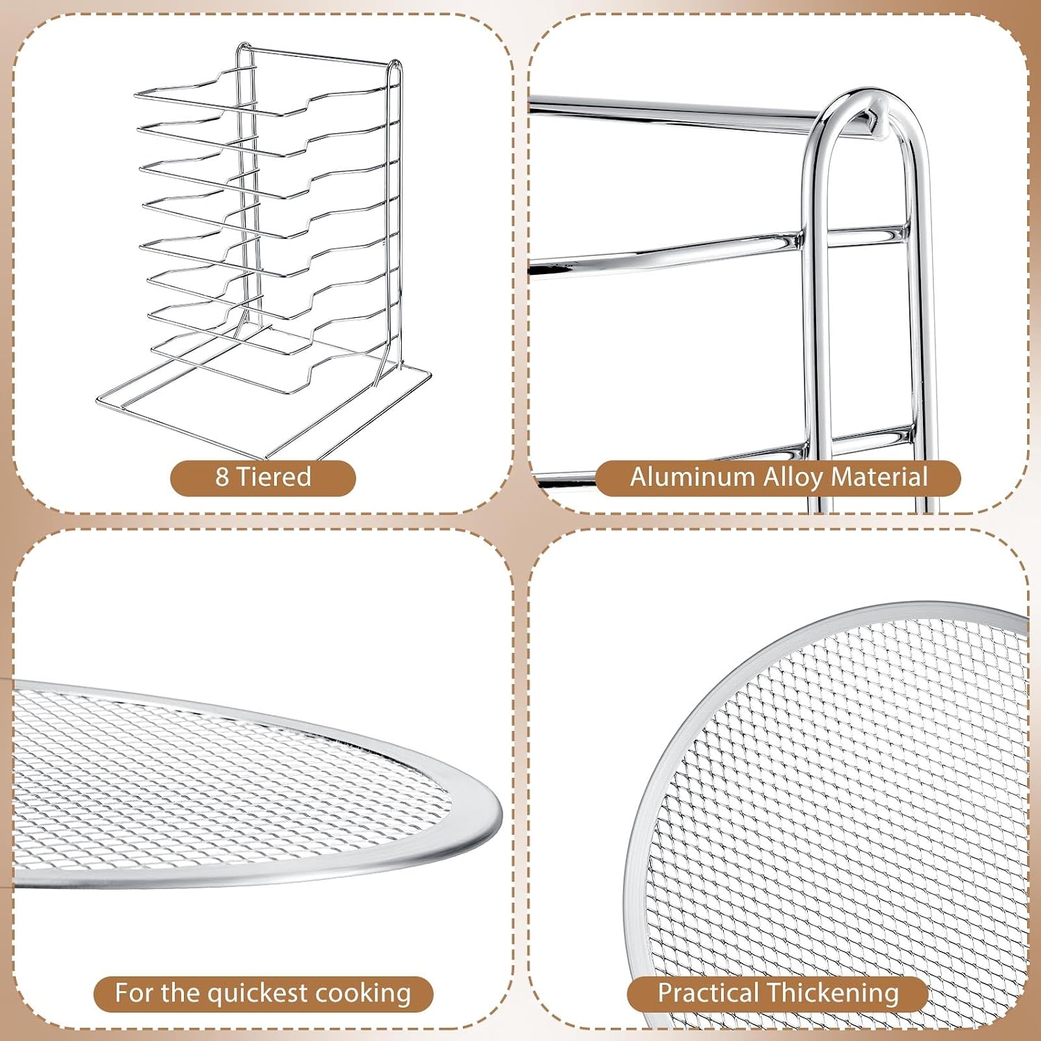 Pizza Rack 8 Tiered Stand With - Mini Kitchen Baking review and price