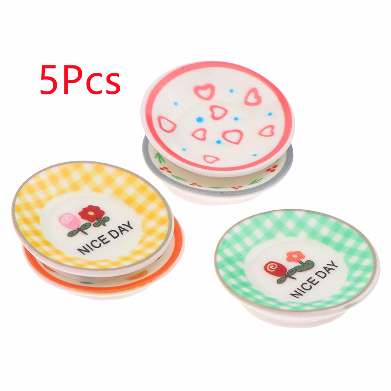 5Pcs 1/12 Dollhouse Mini Plate - Miniature Baking Kitchen review and price