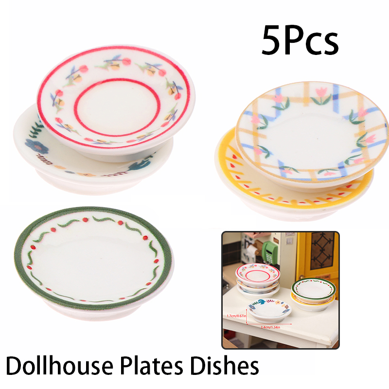 5Pcs 1/12 Dollhouse Mini Plate - Miniature Baking Kitchen review and price