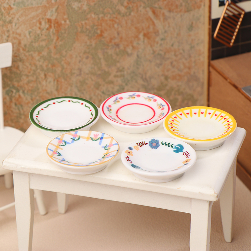 5Pcs 1/12 Dollhouse Mini Plate - Miniature Baking Kitchen review and price