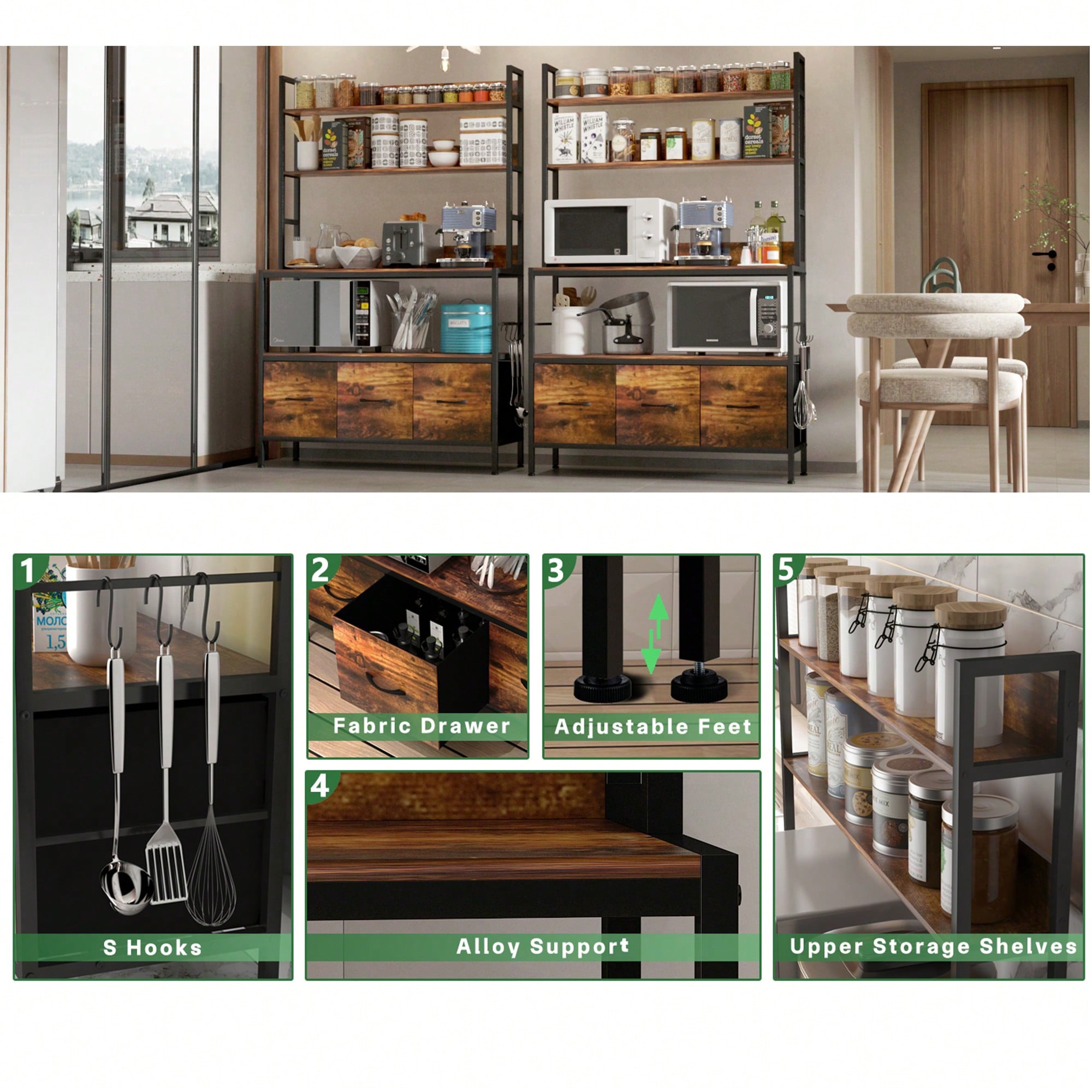 Kitchen Bakers Rack With 3 Bas - Kitchen Baker review and price