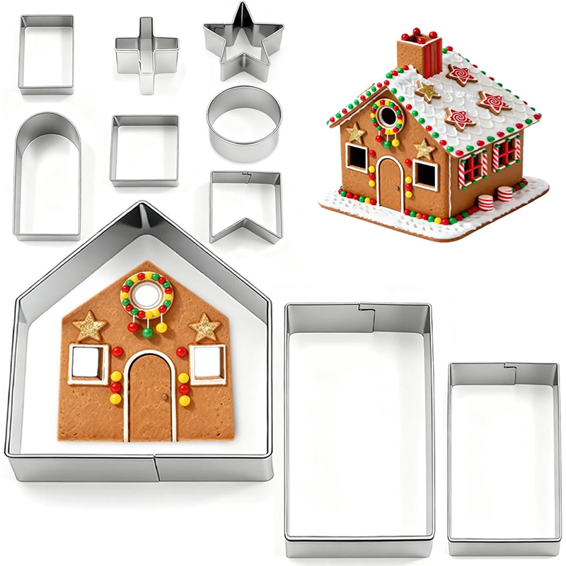 10Pcs Gingerbread House Cookie - Cookie Cutter Set review and price