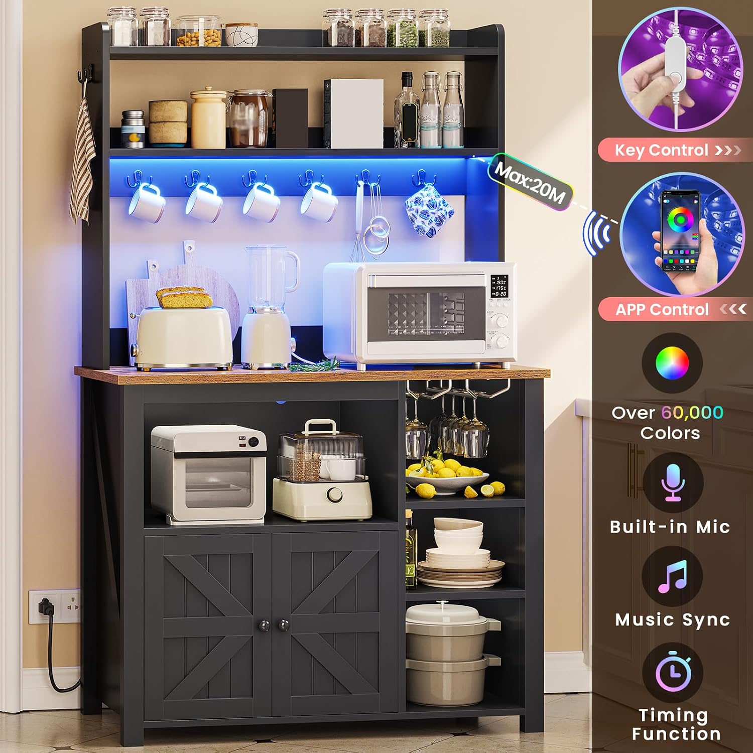 35.4 inch Coffee Bar Cabinet,  - Kitchen Baker review and price