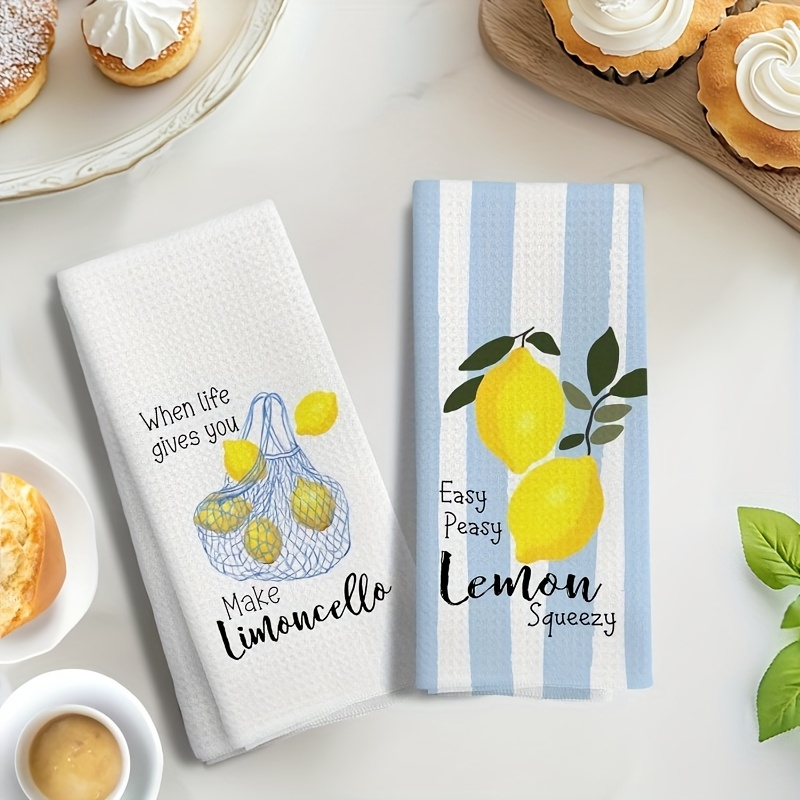 2Pcs, Lemon Mesh Kitchen Towel - Kitchen Baking Decor review and price