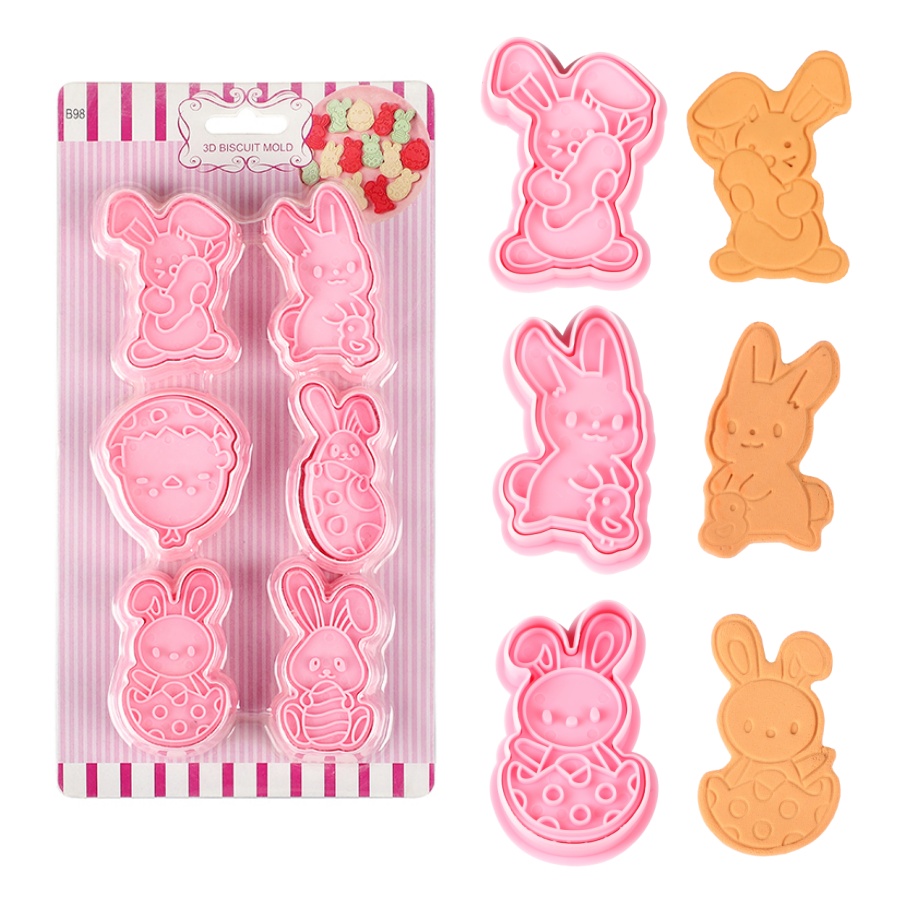 6pcs/Set Easter Bunny Cookie C - Kitchen Baking Decor review and price